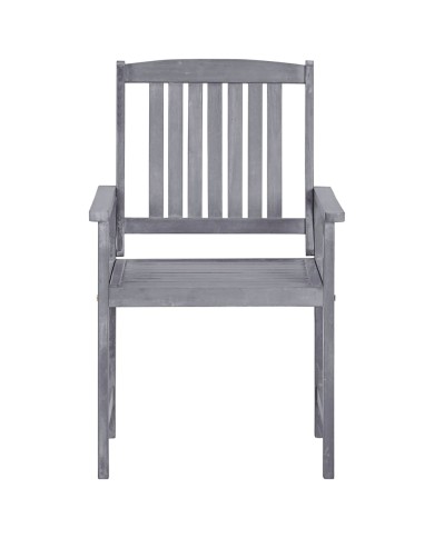 Chaises de jardin 4 pcs Bois massif d'acacia Gris