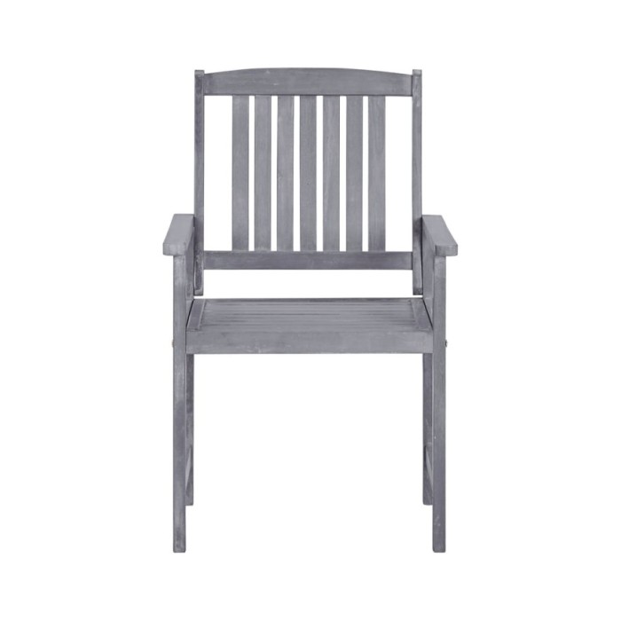 Chaises de jardin 4 pcs Bois massif d'acacia Gris