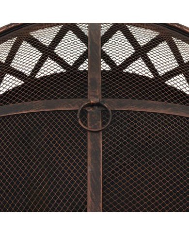 Foyer rustique avec tisonnier 76 cm XXL Acier