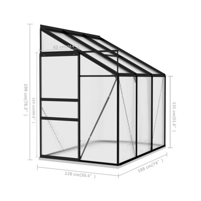 Serre Anthracite Aluminium 3,97 m³