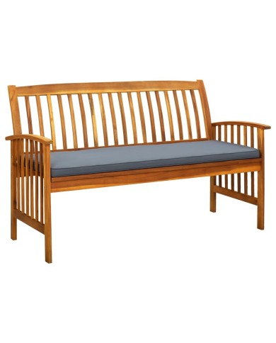 Banc de jardin avec coussin 147 cm Bois d'acacia massif