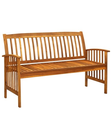 Banc de jardin avec coussin 147 cm Bois d'acacia massif
