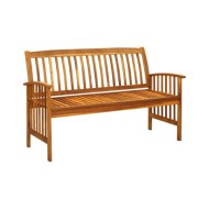 Banc de jardin avec coussin 147 cm Bois d'acacia massif