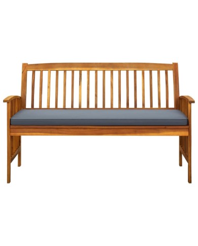 Banc de jardin avec coussin 147 cm Bois d'acacia massif