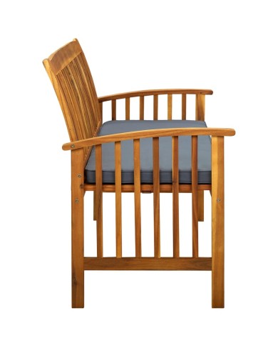 Banc de jardin avec coussin 147 cm Bois d'acacia massif