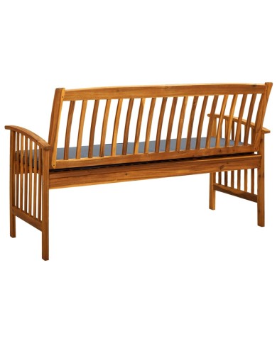 Banc de jardin avec coussin 147 cm Bois d'acacia massif