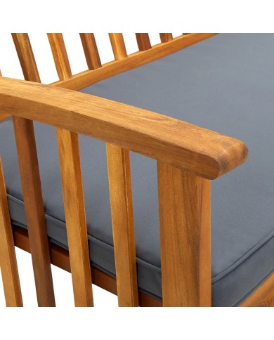 Banc de jardin avec coussin 147 cm Bois d'acacia massif