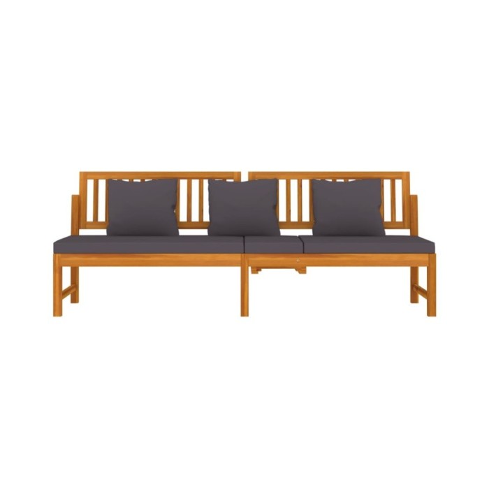 Lit de jour avec coussin gris 200x60x75 cm Bois d'acacia solide 