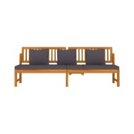 Lit de jour avec coussin gris 200x60x75 cm Bois d'acacia solide 