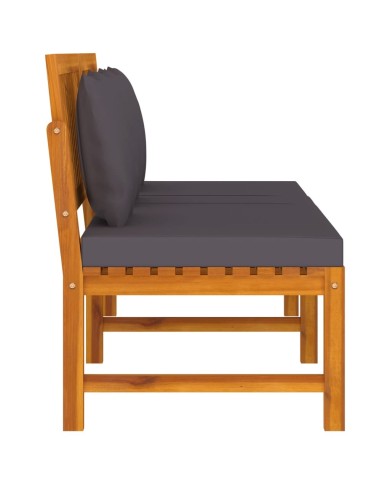 Lit de jour avec coussin gris 200x60x75 cm Bois d'acacia solide 