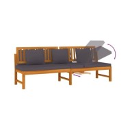 Lit de jour avec coussin gris 200x60x75 cm Bois d'acacia solide 