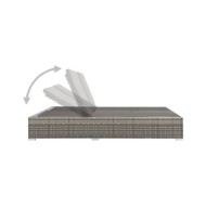 Chaise longue double Résine tressée Gris