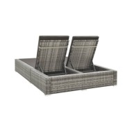 Chaise longue double Résine tressée Gris