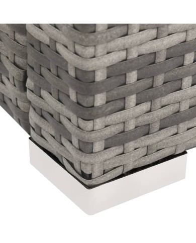 Chaise longue double Résine tressée Gris