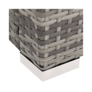 Chaise longue double Résine tressée Gris