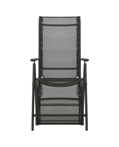 Chaises inclinables de jardin 2 pcs Textilène et aluminium Noir