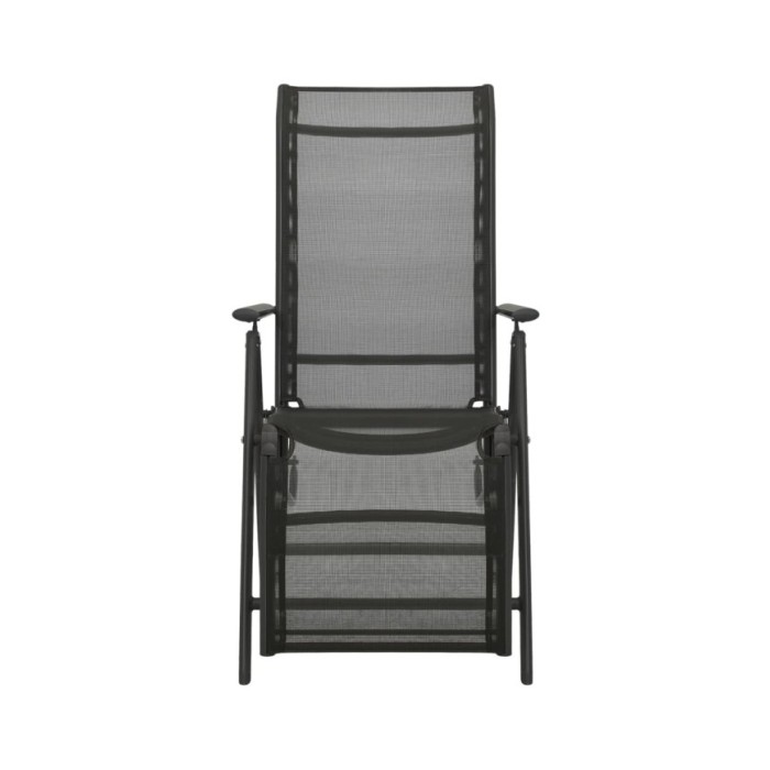 Chaises inclinables de jardin 2 pcs Textilène et aluminium Noir