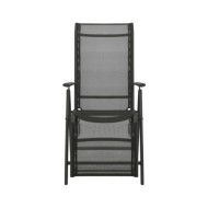 Chaises inclinables de jardin 2 pcs Textilène et aluminium Noir
