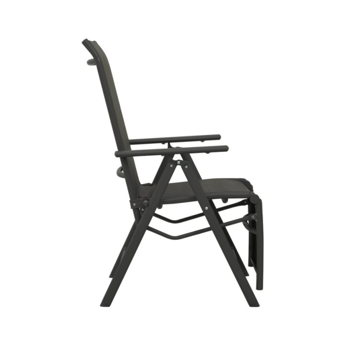 Chaises inclinables de jardin 2 pcs Textilène et aluminium Noir