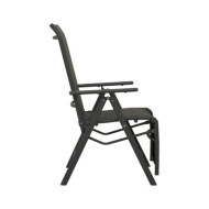 Chaises inclinables de jardin 2 pcs Textilène et aluminium Noir