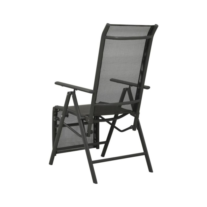 Chaises inclinables de jardin 2 pcs Textilène et aluminium Noir