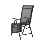 Chaises inclinables de jardin 2 pcs Textilène et aluminium Noir