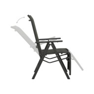 Chaises inclinables de jardin 2 pcs Textilène et aluminium Noir