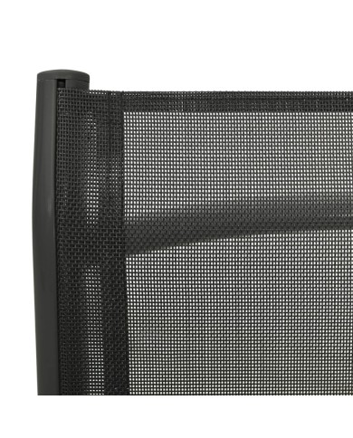 Chaises inclinables de jardin 2 pcs Textilène et aluminium Noir