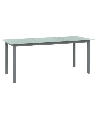 Table de jardin Gris clair 190x90x74 cm Aluminium et verre