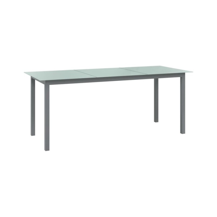 Table de jardin Gris clair 190x90x74 cm Aluminium et verre