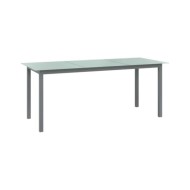 Table de jardin Gris clair 190x90x74 cm Aluminium et verre