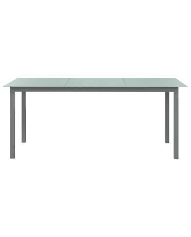 Table de jardin Gris clair 190x90x74 cm Aluminium et verre