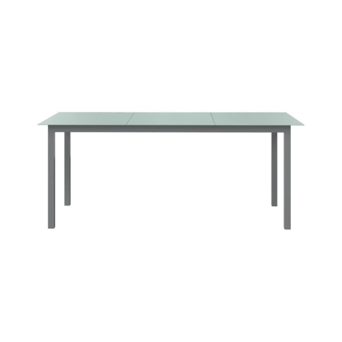 Table de jardin Gris clair 190x90x74 cm Aluminium et verre