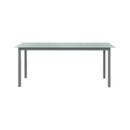 Table de jardin Gris clair 190x90x74 cm Aluminium et verre