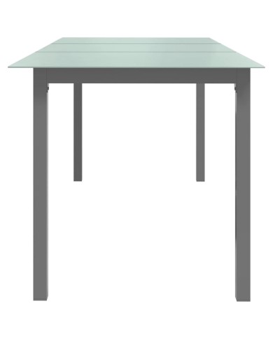 Table de jardin Gris clair 190x90x74 cm Aluminium et verre