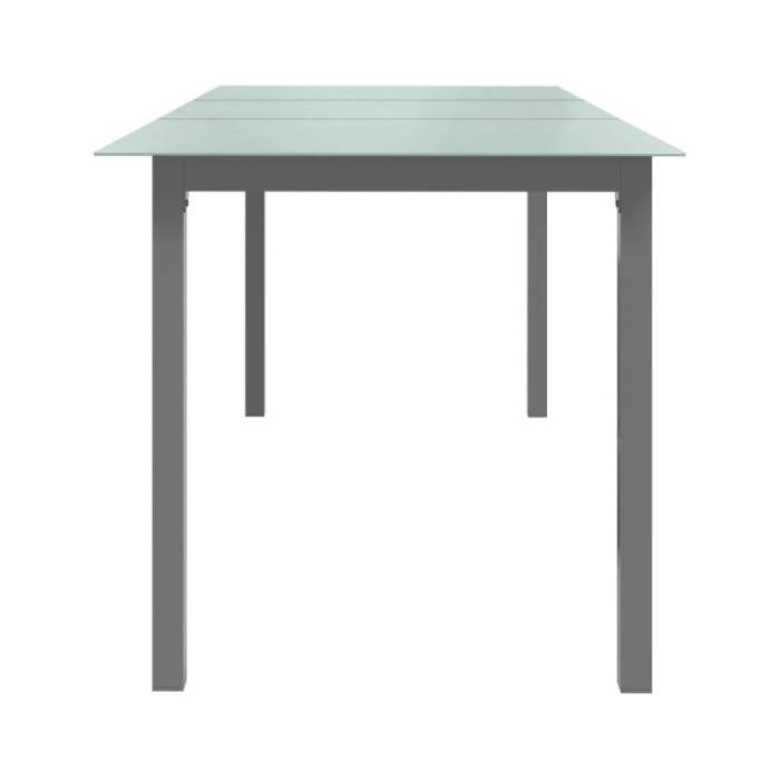 Table de jardin Gris clair 190x90x74 cm Aluminium et verre