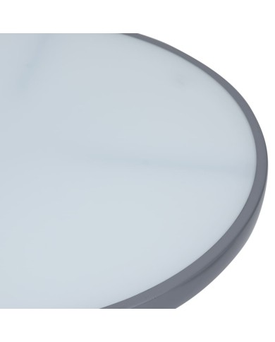 Table de jardin Gris clair 80 cm Acier et verre