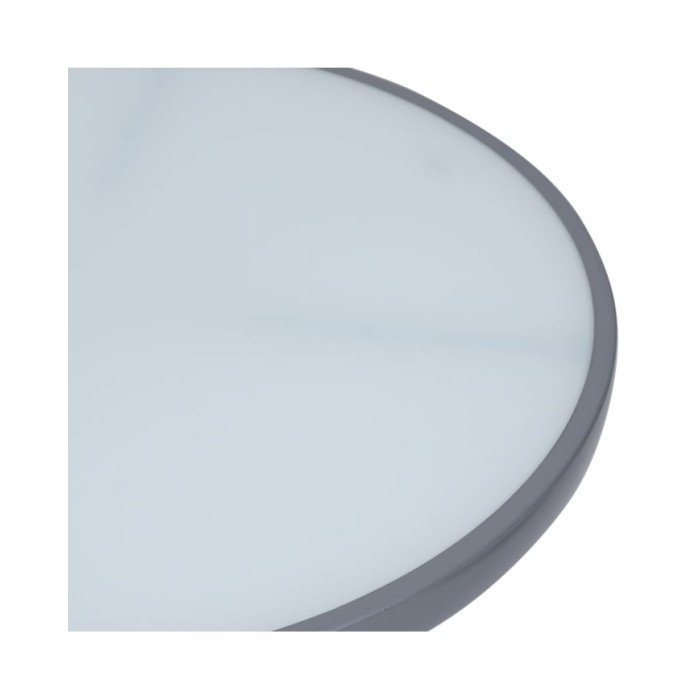 Table de jardin Gris clair 80 cm Acier et verre