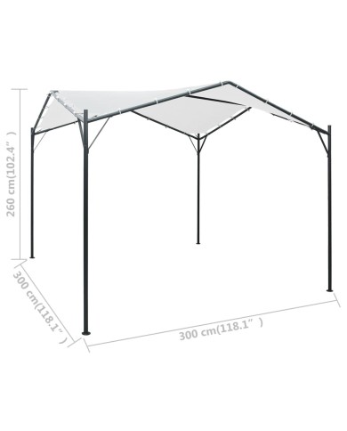 Belvédère 3x3x2,6 m Blanc 180 g/m²