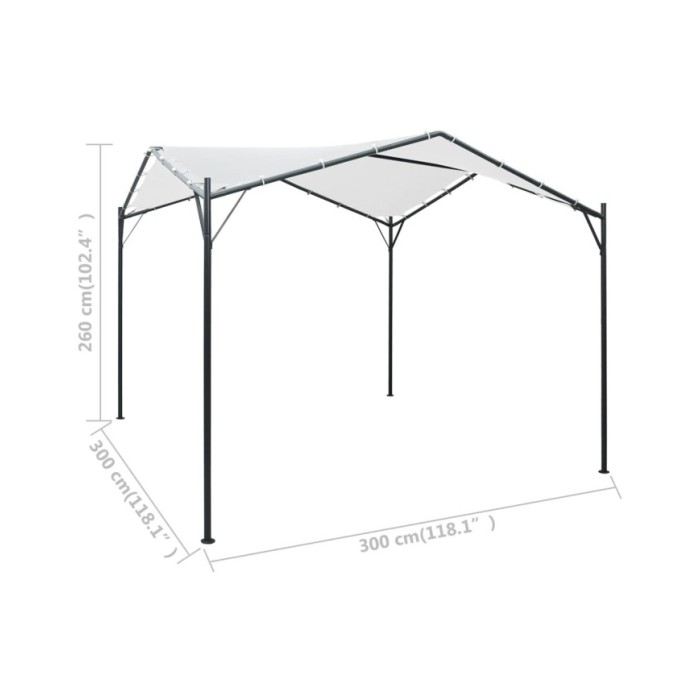 Belvédère 3x3x2,6 m Blanc 180 g/m²