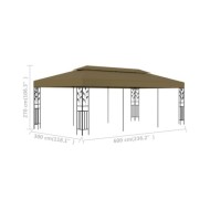 Chapiteau 6x3 m Taupe 180 g/m²