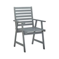 Chaises de salle à manger d'extérieur 2 pcs Gris Bois d'acacia