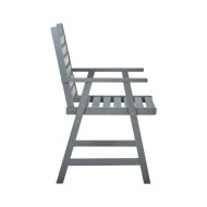 Chaises de salle à manger d'extérieur 2 pcs Gris Bois d'acacia