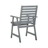 Chaises de salle à manger d'extérieur 2 pcs Gris Bois d'acacia