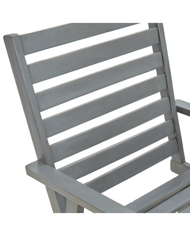 Chaises de salle à manger d'extérieur 2 pcs Gris Bois d'acacia