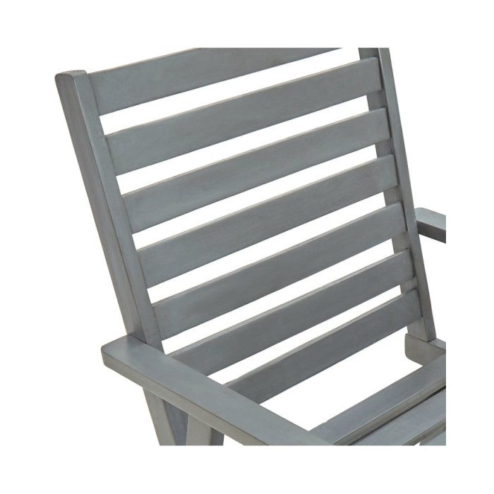 Chaises de salle à manger d'extérieur 2 pcs Gris Bois d'acacia