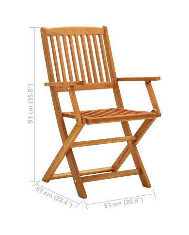 Chaises de jardin pliables 4 pcs Bois d'eucalyptus massif