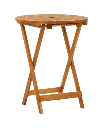 Table de jardin pliable Ø60x75 cm Bois d'eucalyptus solide