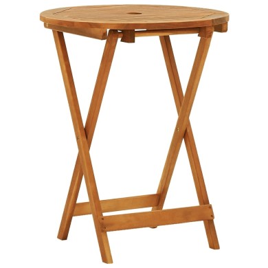 Table de jardin pliable Ø60x75 cm Bois d'eucalyptus solide