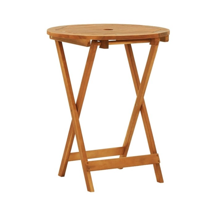 Table de jardin pliable Ø60x75 cm Bois d'eucalyptus solide